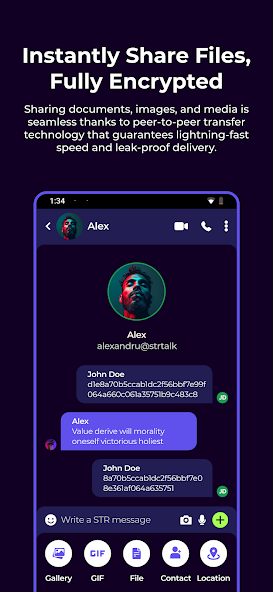 Encrypted file sharing in STR.Talk